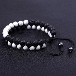Lava stone and howlite bracelet