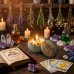 Ароматическая свеча с камнями и цветами №8