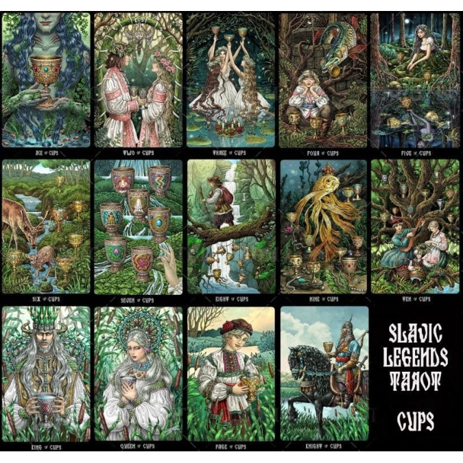 Таро Слов'янські Легенди (The Slavic Legends Tarot), 12 см, чорні зрізи