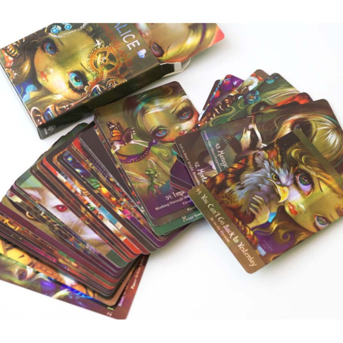 Карты Оракул Алиса в стране чудес голография Alice wonderland Oracle holography