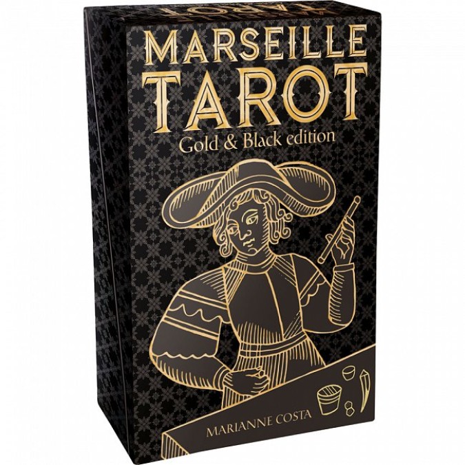 Карти Таро Марсельське у золотому та чорному виконанні - Marseille Tarot Gold & Black edition. Lo Scarabeo