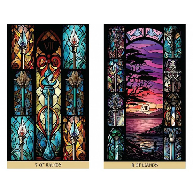 Карти Таро Вітражів: Освітлена Подорож Крізь Карти The Stained Glass Tarot: An Illuminated Journey through the Cards. Destiny Books