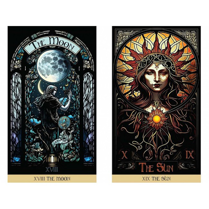 Карты Таро Витражей: Освещённое Путешествие Сквозь Карты - The Stained Glass Tarot: An Illuminated Journey through the Cards. Destiny Books