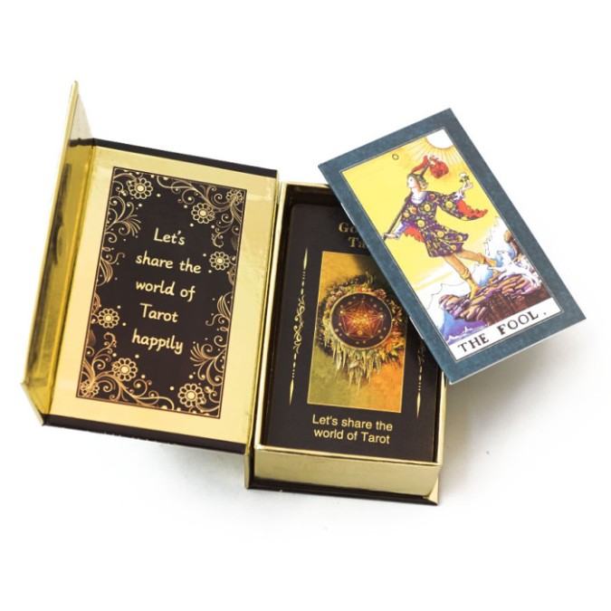 Карти Таро Уейта Waite's Tarot Cards навчальні золото на чорному Zen Garden