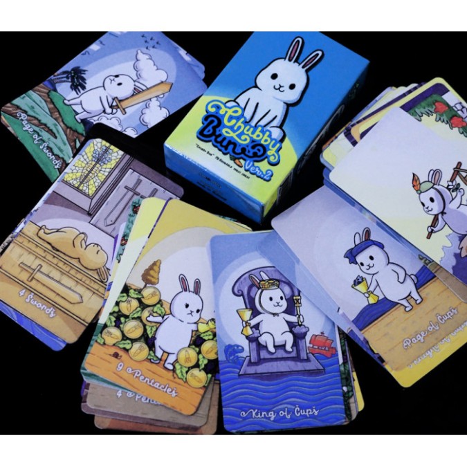 Карты Таро Пухлой Булочки фиолетовая рубашка (Chubby Bunny Tarot) od-30560
