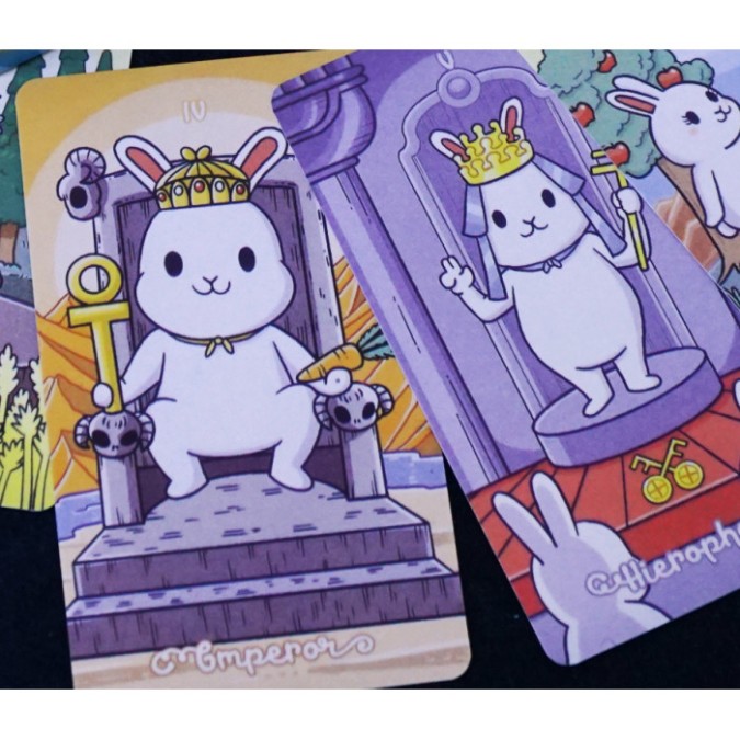 Карты Таро Пухлой Булочки фиолетовая рубашка (Chubby Bunny Tarot) od-30560