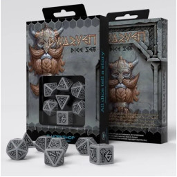 Кубики Dwarven Gray & black Dice Set. Q WORKSHOP