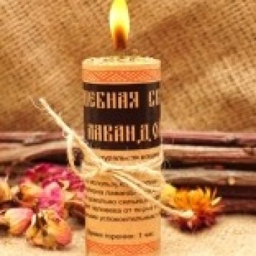Свічка катаная воскова з лавандою