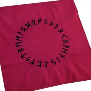 Скатертина Рунична Бархатна Руничне коло червона